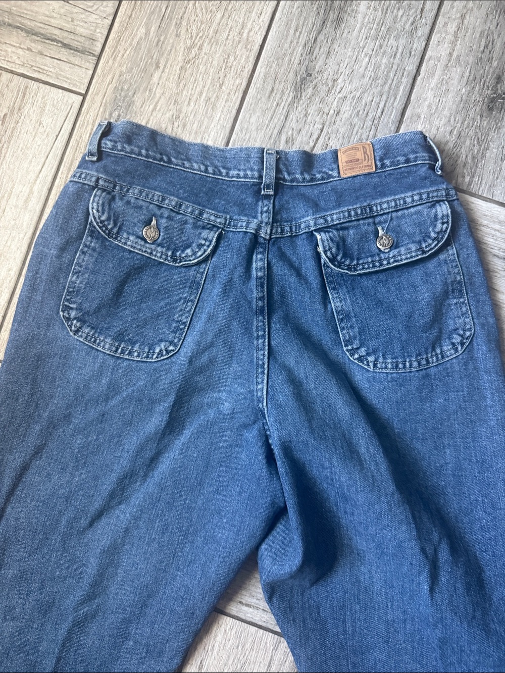 Riders by Lee Women's Dark Blue Boyfriend Denim Jeans with Flap Pockets